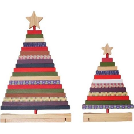 Figurines D'Arbres de Noël en Bois Décorations de Noël Accessoires pour la Maison Miniatures Rotatives Décoration de Chambre (1/4)