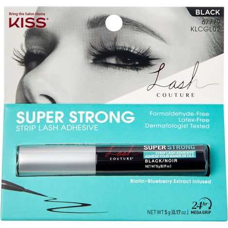 Colle Faux Cils Noire – Colle ultra forte pour faux cils, tenue longue durée, adhésif pour bandes et bouquets de cils (1/5)