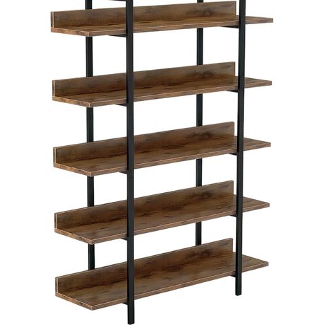 Estantería alta de pie de 5 niveles con trasera 105 x 33 x 180 cm en madera y metal MODENUIT (1/5)