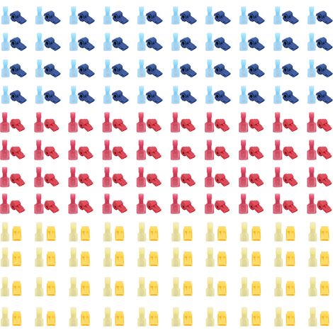 120 Paires Connecteurs TTap Électriques Rapides Kit d'Assortiment (Rouge/Jaune/Bleu) (1/5)