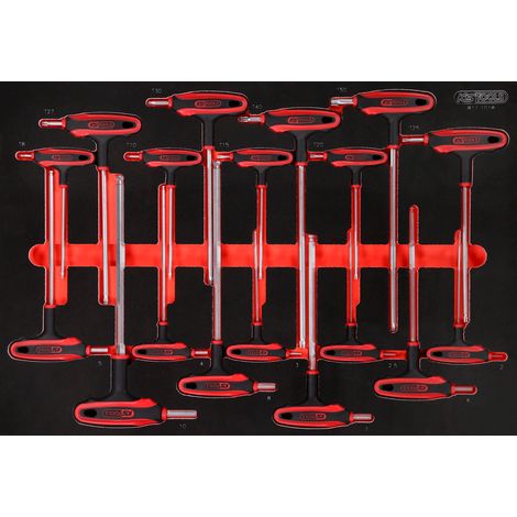 Jeu de clés mâles coudées à poignée en T dans insert en mousse, 18 pcs KS Tools (1/3)