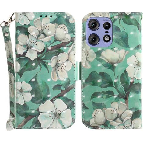 Klapphülle für Motorola Edge 50 Pro, Brieftaschenmotiv, Weiß (1/5)