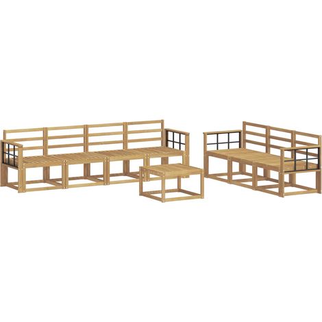 Outdoor Sofa Set 8 pcs White 59 x 59 x 37 cm Solid Acacia Wood vidaXL (1/5)