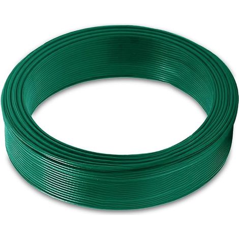 Alambre de hierro 2 mm, 30 m, alambre tensor para valla, malla de alambre metálico verde con recubrimiento de PVC para jardín, alambre tensor para cerca
