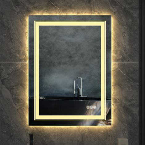 Miroir Salle de Bain Lumineux - Miroir Mural - 70 x 50 cm (1/5)