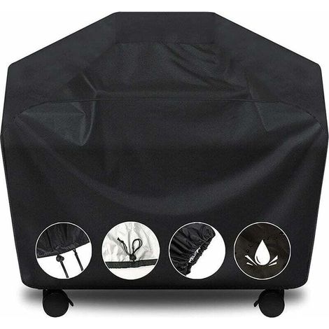 Premium-Grillabdeckung, robuste Gasgrillabdeckung für Weber Spirit, Weber Genesis, Char Broil und mehr. Reiß- und wasserbeständig (57 L x 24 B x 46 H, Schwarz) (1/5)