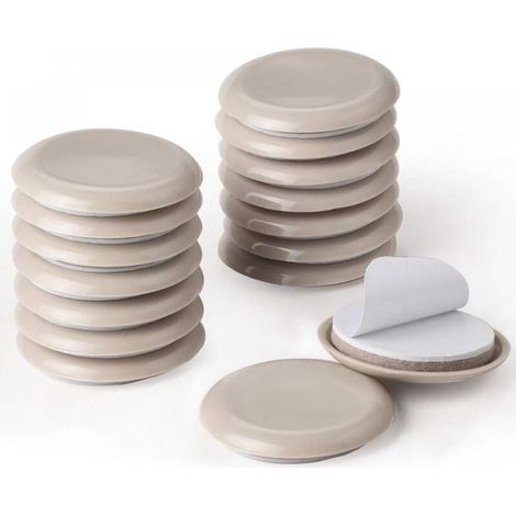 Furniture Pads 20 Pieces Self Adhesive 50mm Round Furniture Sliders for Floor Protector (Beige) (1/5)