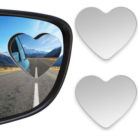 Lot de 2 miroirs d'angle mort cœur HD 360° universel pour voiture (1/5)