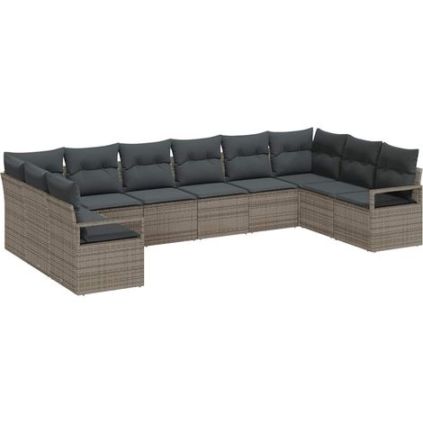 Maison Exclusive - Gartensofa-set mit Kissen mit Speicher 10 pcs
