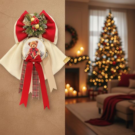 Fiocco "Dolce Teddy" decorativo natalizio per decorazione da 40 cm (1/4)