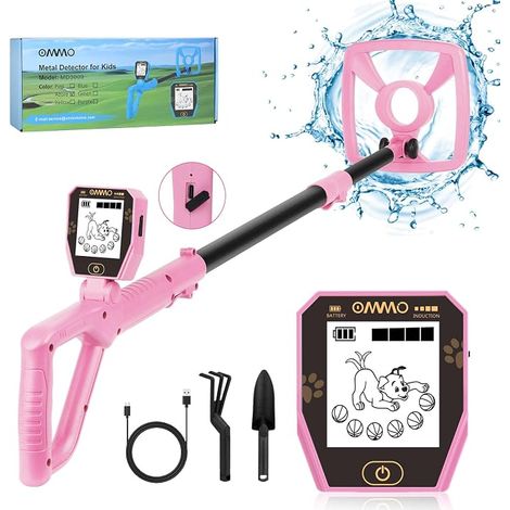 Détecteur de Métaux Enfants, Rechargeable Detecteur de Metaux, Rose (1/5)