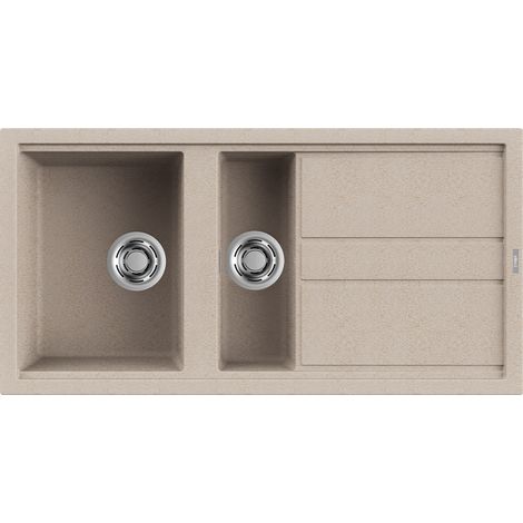 Lavello Elleci Incasso 2 vasche 100x51 Best 475 Granitek Avena LGB47551 (1/3)