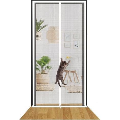 Zanzariera magnetica per porta, zanzariera in fibra di vetro 140 x 240 cm, ideale per porte del balcone, soggiorno e terrazza, facile montaggio senza foratura Bianco (1/5)