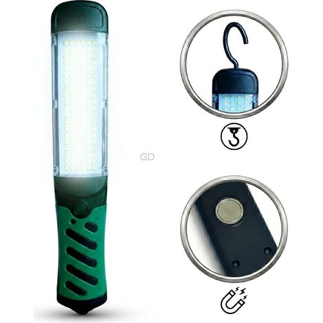 Lampada da lavoro per officina, 120 LED, 4000 lm, ricaricabile, 4000 mAh, con gancio magnetico. (1/5)
