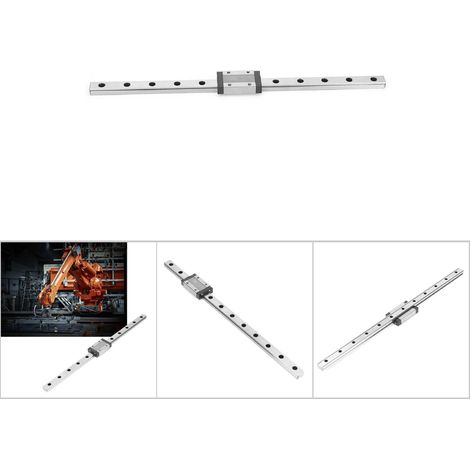 MGN12H Guide de rail linéaire miniature noir Bloc coulissant de 12 mm de largeur (300 mm)