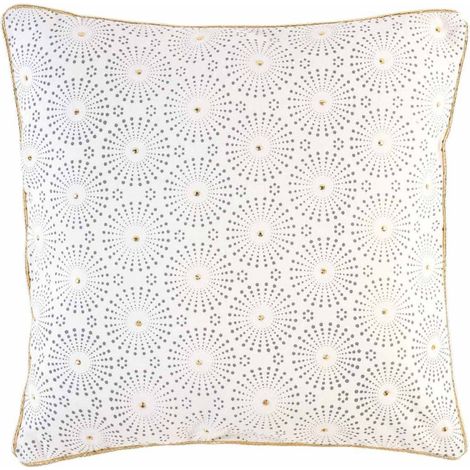 Coussin Déco Déhoussable "Astre" 45x45cm Blanc (1/2)