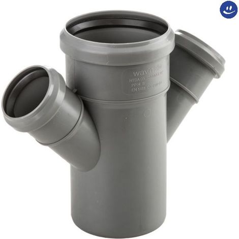 Braga ridotta doppia 45° ad innesto in pp con guarnizione serie ed tech ø90/50/50 WAVIN