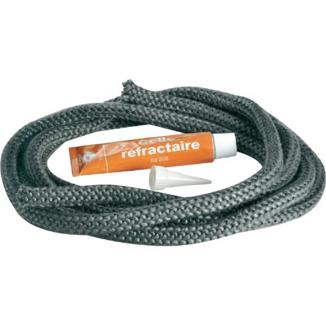 Hochtemperatur-Rundgeflecht D.12mm L.3m + Kleber