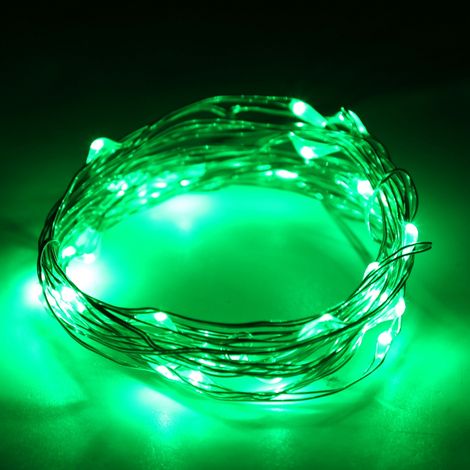 Guirlande lumineuse LED USB en fil de cuivre, verte, 5 m (1/5)