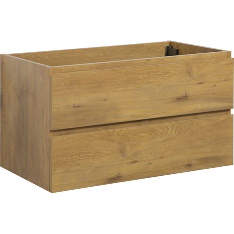 Waschbeckenunterschrank Angela 90cm - Eiche - Unterschrank Badmö (1/5)