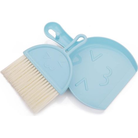 Kit de nettoyage pour mini balai et pelle à poussière Outil de nettoyage de balai de débris de table de brosse de bureau portable avec balai à poils doux et pelle à poussière de bureau (1/2)