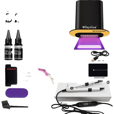 Kit de extensiones de cabello con luz UV, diseño compacto, alto rendimiento, UV EXTENSION -SET1- (1/2)
