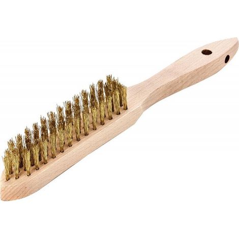 Brosse métallique à main, laiton, ondulé 0,35mm 4-rangs - Brosse métallique à main, laiton, ondulé 0,35mm 4-rangs (1/2)