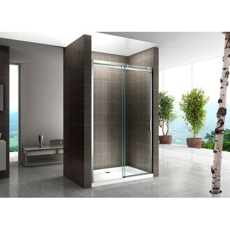 Schiebetür für Nische Duschabtrennung Dusche Duschkabine 8mm Klarglas 110x200cm Links und Rechts Montierbar (1/5)