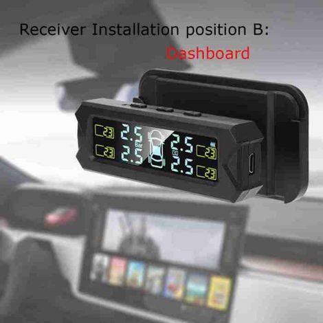 Support Divisé Surveillance Pression Pneus - Écran LCD Rétroéclairé Automatique - Auto-Calibrage Interne - 4 Capteurs IP67 - Récepteur USB/Solaire (1/5)