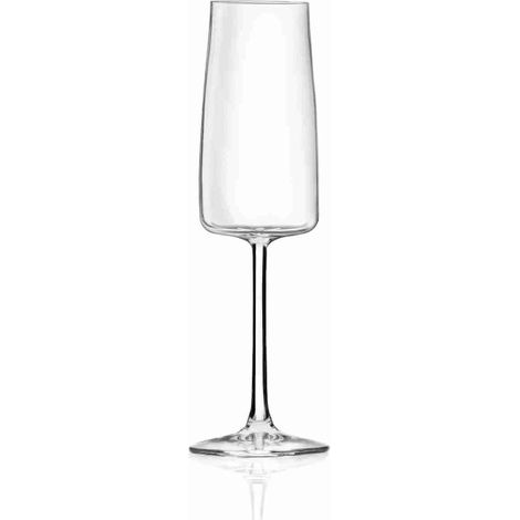 Set 6 Calici Spumante Linea Essential Flute 30 cl In Cristallo Luxion Made in Italy (1/2)