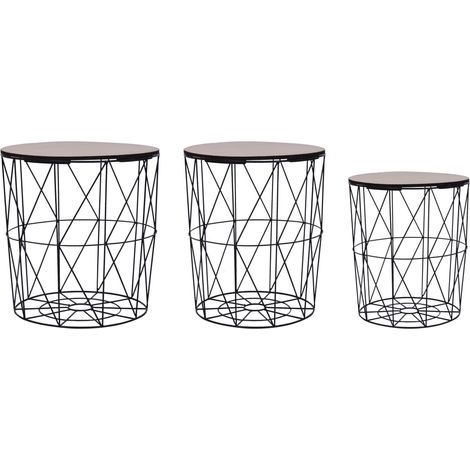 Coffee Table 3 pcs Black vidaXL (1/5)