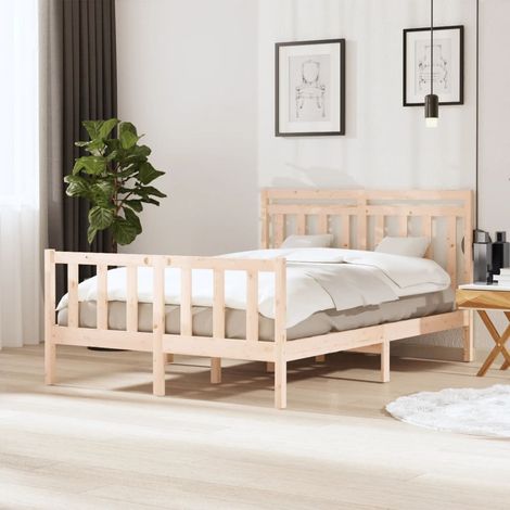 Cadre de lit sans matelas-Structure de lit bois massif 140x200 cm 971308 (1/5)