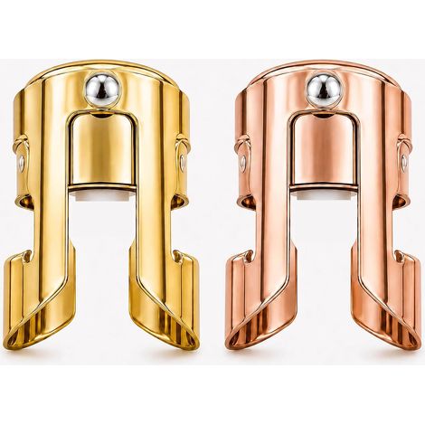2 Pièces Bouchon à Champagne en Acier Inoxydable, Bouchon de Bouteille Réutilisable pour Vin Mousseux, Bouchon Champagne Garde Bulles Étanche pour Champagne, Prosecco et Cava (1/5)