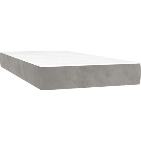 Maison Exclusive - Materasso a Molle Insacchettate Rigidità Media Grigio Chiaro 100x210x20 cm in Velluto