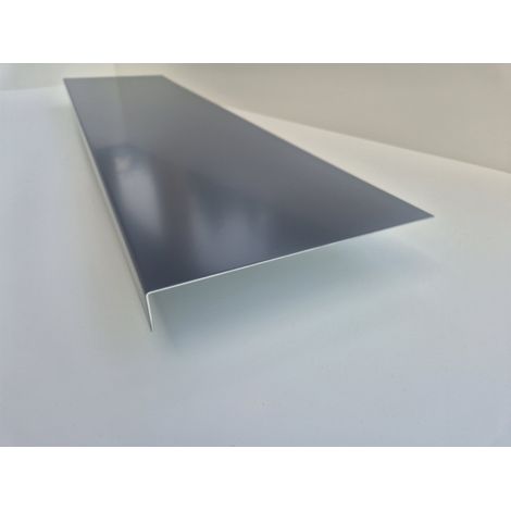 Bande de Rive Aluminium Gris Ardoise RAL 7015 (1 pli, retour 20 mm, ep 1.5mm) Hauteur : 100 mm (1/4)