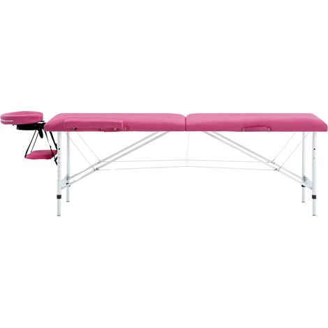 Table de massage pliable 2 zones Aluminium Rose (1/5)