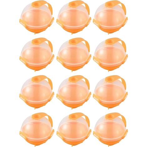 Stampo per palline di gelato, in plastica riutilizzabile, con design a congelamento rapido, colore arancione - 12 pezzi (1/2)