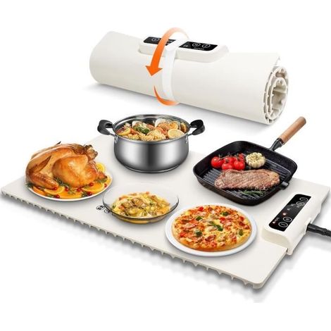 Chauffe Plat Électrique - Pliable en Silicone - 3 Réglages de Température - Minuterie - Chauffage Rapide (1/4)