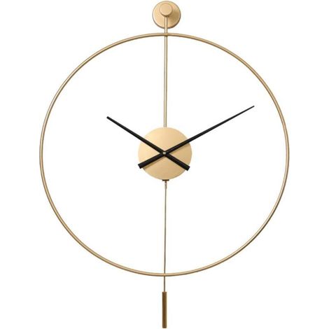 Horloge murale moderne 3D à piles, décoration ronde, en fer, en métal, convient pour le salon - 50cm (1/4)