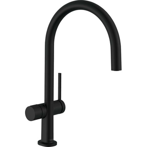 Hansgrohe Talis M54 - Miscelatore da lavello Talis 220, con valvola d'arresto per elettrodomestici, nero opaco 72805670 (1/3)