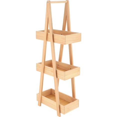 Scaffale a 3 piani in mdf di pino - naturale - Tendance