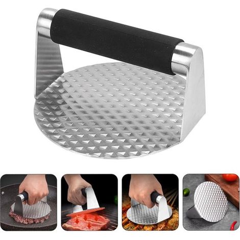 Pressa per hamburger in silicone con manico resistente al calore. Dai forma agli hamburger con un solo clic. Preparazione rapida di hamburger di carne. Un accessorio indispensabile in cucina. (1/5)