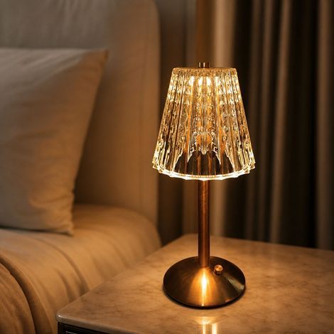 Lampe de table sans fil rechargeable usb-c – tactile dimmable 3 températures – pour chambre et lecture – 30 x 15 cm (1/5)