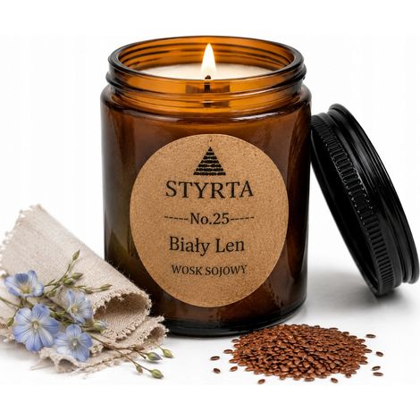 Vela de soja con aroma a lino blanco, 150 ml, Styrta No. 25 (1/4)