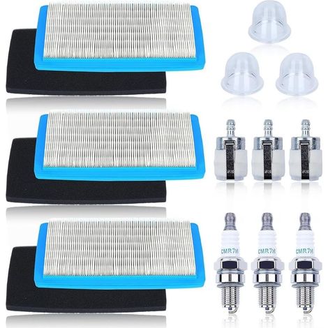 Kit de réglage de filtre à air pour Echo PB8010 PB9010 - Lot de 3 pièces de souffleur à feuilles avec pré-filtres - Ampoules à étincelles - Filtres à carburant pour filtre à air EB810 EB910 (1/5)