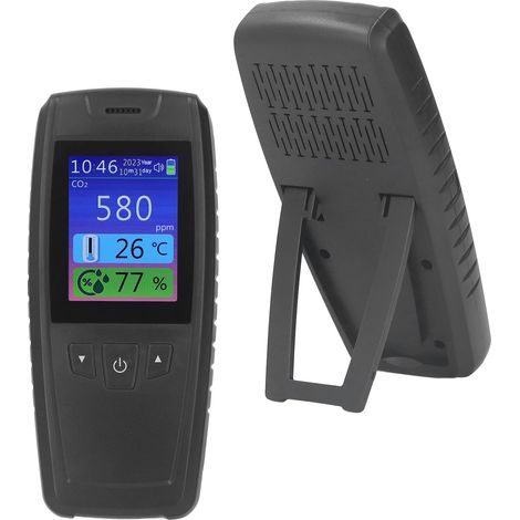 Rilevatore di anidride carbonica 3 in 1, monitor portatile della qualità dell'aria interna, tester di CO2, temperatura e umidità, di DEBUNS (1/5)