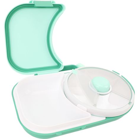 Boîte de rangement rotative pour encas en plastique avec couvercle hermétique pour extérieur vert menthe (1/5)