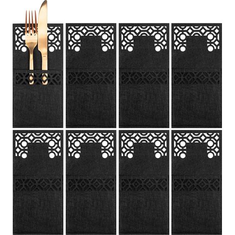 Weihnachtliche Bestecktasche 8 Stk. (KF357-4B x2) BLACK