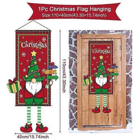 Décorations de Noël suspendues pour porche et porte, bannière, ornements pour la maison, cadeaux de Noël, décorations de Noël et du Nouvel An (1/5)