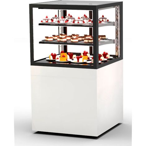 Vitrine Réfrigérée à 4 Faces avec Base 60 Serie Integra - 600 x 600 x 1100 mm et avec Accès Frontal - Sayl